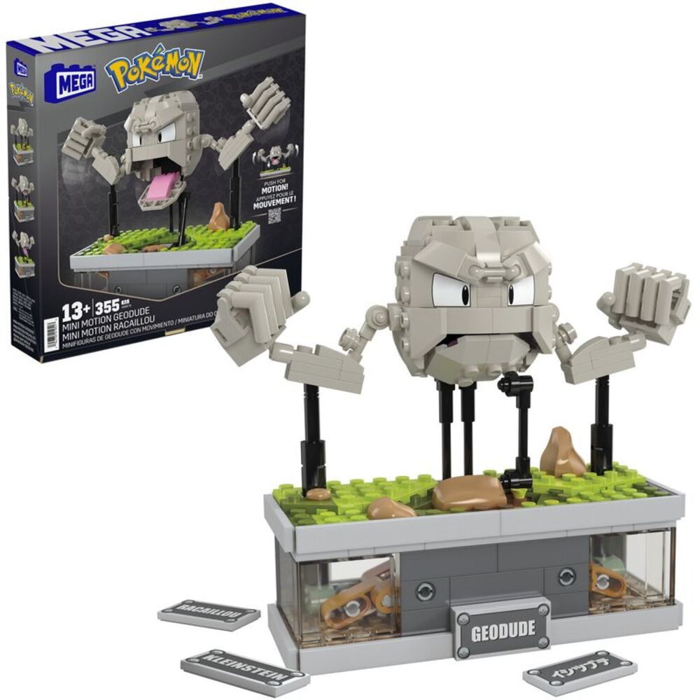MEGA BLOKS Pokemon Mini Motion Geodude, 343 Piece Building Toy Set